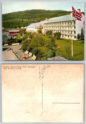 Brakanes Hotel Ulvik Hardanger Norway Postcard Normann Photo Fjord Flag