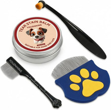 4-In-1 Tear Stain Remover Kit for Dogs Cats - 1Oz Natural Eye Balm with Pro Ap
