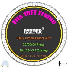 Trampoline Mat 10ft  Trampoline Mat Fit 10ft Frame with 64 Rings 103 Inch Diam...