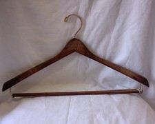 Vtg Emporium Capwell Brown Wooden Clothes Hanger Gold Tone Handle Wood ...