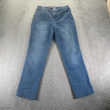 Gloria Vanderbilt Amanda Jeans Women 8 Blue Cotton Denim Straight Workwear Faded