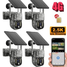 Solar Cellular Trail Camera 4 Pack Night Vision Wildlife Hunting Cam w/ SIM Card