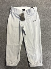 Pantalones de softbol para mujer Nike Diamond Invader 3/4 de longitud talla pequeña gris ajustados nuevos con etiquetas