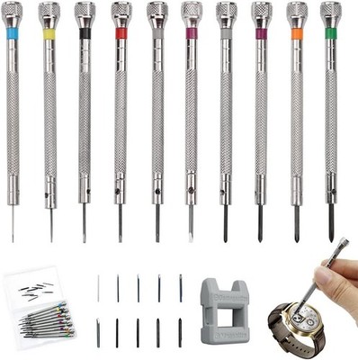 10 Stück Uhrmacher Schraubendreher Set Mit Entmagnetisierer,0.6Mm-2.0Mm Präzisio