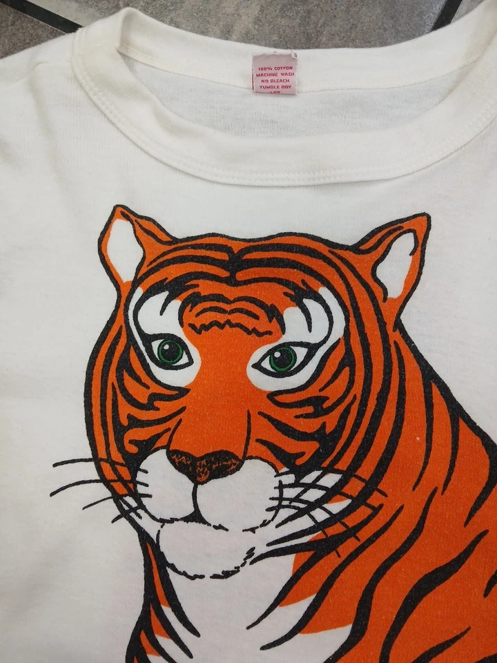 Camisa envolvente Tiger años 70 talla pequeña para mujer verdadera vintage años 70 retro pequeña Foto 4 de 4