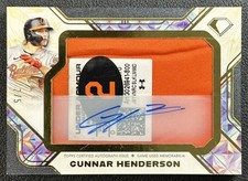 GUNNAR HENDERSON 2025 TOPPS DIAMOND ICONS AUTO PREEMINENT PIECES LOGO TAG #2 2/5