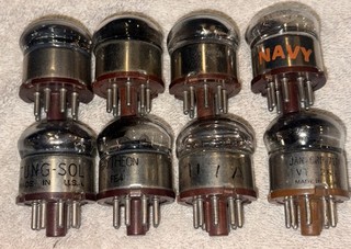 717A Vacuum Tubes Lot Of 8 Western Electric Tungsol Raytheon Tested Good