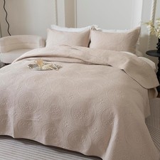 Lightweight Matelass  Quilt Set Soft Textured All Season Quilt Bedding Set 92x96