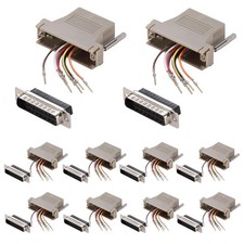10 Pcs DB25 Male Ethernet Adapter 25 Pin Serial to RJ45 Extend Converter