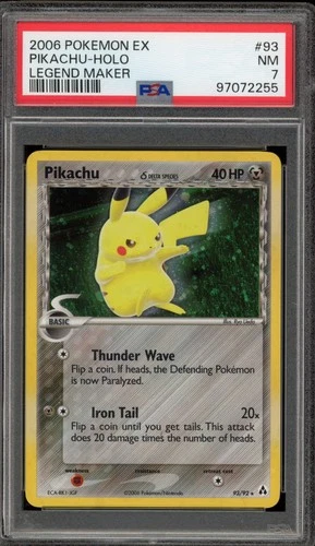 Pokemon Pikachu EX Legend Maker Holo Secret Rare #93 PSA 7