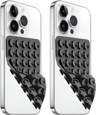 AZXYI 2 Pack Silicone Suction Cup Phone Case Mount Double Sided, Non Black 