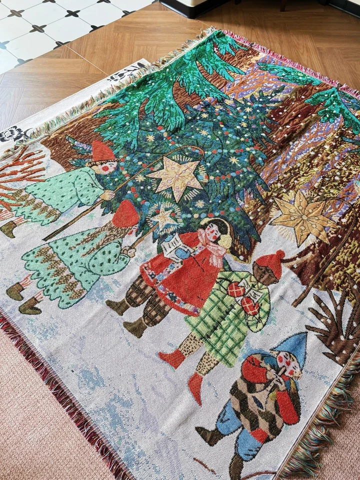 Festive Nutcracker Christmas Woven Blanket Throw Sofa Couch Wall Tapestry 50x60 - Image 3 of 4