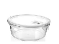 GlasbehäLter Rund 970 Ml H&H Mit Deckel 18 Cm FüR Backofen Mikrowelle