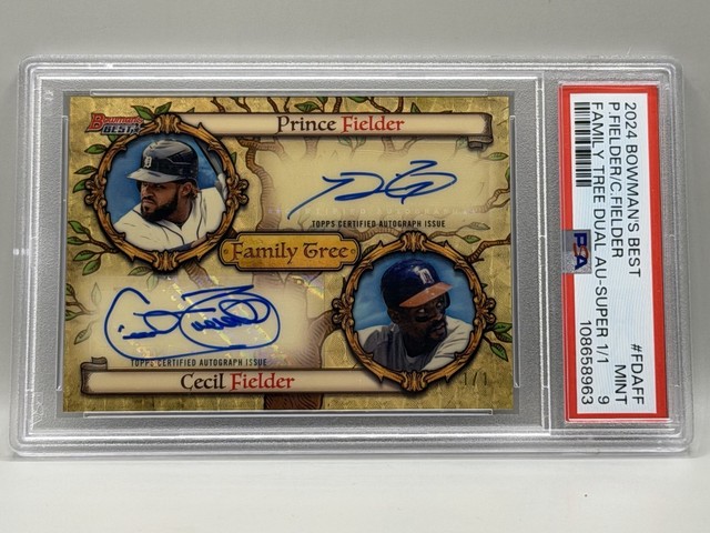 2024 Bowman’s Best Prince Cecil Fielder Family Tree Superfractor Auto #1/1 PSA 9