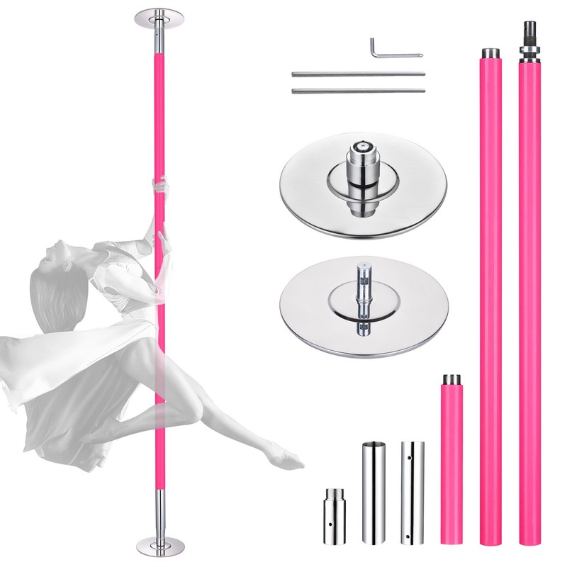 Yescom 9.25 Ft Stripper Pole 45mm Silicone Spinning Static Dancing Pole, Pink