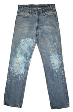 Vintage Levi's 519-0217 Orange Tab 80s Distressed Denim Jeans Made in USA 32x32