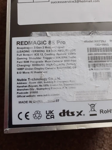 Sealed redmagic 8s pro gaming phone snap dragon NC729J 12GB 256GB black New