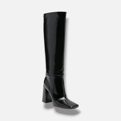 Gianvito Rossi Women's Black Leather 85mm Santiago Boots Shoes Size 36