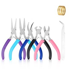 5 Pcs Jewelry Making Pliers Tools,Includes Needle,Round,Chain, Bent Zipper ...