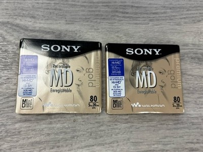 SONY MINI DISC MD - 80 MINUTE RECORDABLE - NEW SEALED (LOT OF 2)
