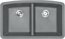 Ackland AKKQS-5050-3219-DB 32-1/2" Undermount Double Basin Quartz - Grey
