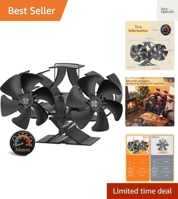 Wood Stove Fan Heat Powered | Non Electric Heat Activated Fan for Wood Burnin...