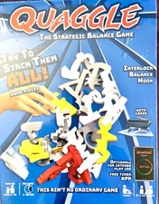 Quaggle Stacking Balance Game Wood Blocks Premium Suspend Game 2 to12 Party Game