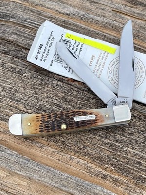 CASE XX *c 2025 BURNT AMBER TESTED XX DOGBONE SHIELD CS TRAPPER KNIFE KNIVES