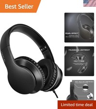 X6 Over-Ear Wired Stereo Bass Headphones with Microphone, Lightweight, Foldab...