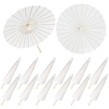 Pack 33 Inches Paper Umbrellas for Wedding Chinese Japanese Parasol 12 White