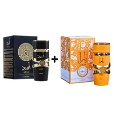 Lattafa 2pc Bundle: Asad & Yara Tous 3.4oz (100ml) EDP Spray Set