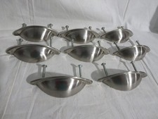 8 New Brushed Chrome Drawer Cup Pull Handles w/ Screws