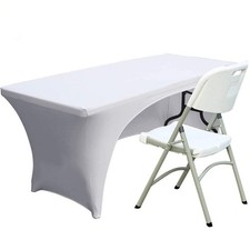 Spandex Housse de Table en Polyester Ajusté Nappe Extensible Couverture de Ta...