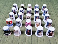 Lot of 25 Vintage GIMBEL & SONS Fine Bone China Thimbles ~ Made in England