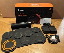 Donner DED-20 Electronic Drum Pads - 6 Foot Pedals Dual Speakers Roll Up - Used