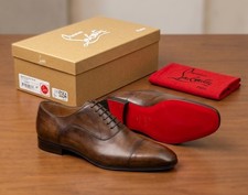 NIB Rare Christian Louboutin Greggo Oxford Patine Brown Leather Size 14 US