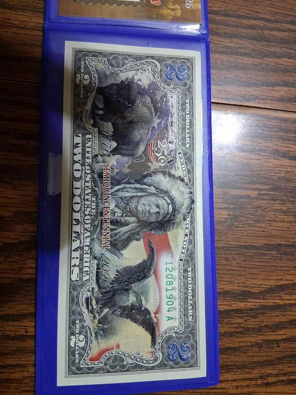 Uncirculated Two Dollar Bill 250 Semiq Colorized #659