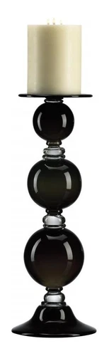 Black and Clear 21in. Medium Black Globe Candleholder - Picture 1 of 1