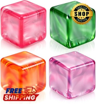 4 Pc Mini Stress Cube Fidget Toys, Slow Rising Squishy Stress Balls