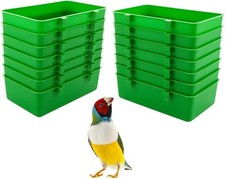 14 Pcs Bird Plastic Feeder, Seed Food Feeding Cup for Poultry Pigeon Green
