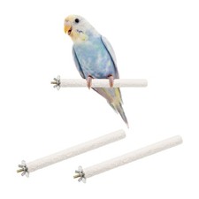 2Pcs 20 x 1.8 cm L x W Wood Perch Stand Colorful Paw Grinding Stick, White