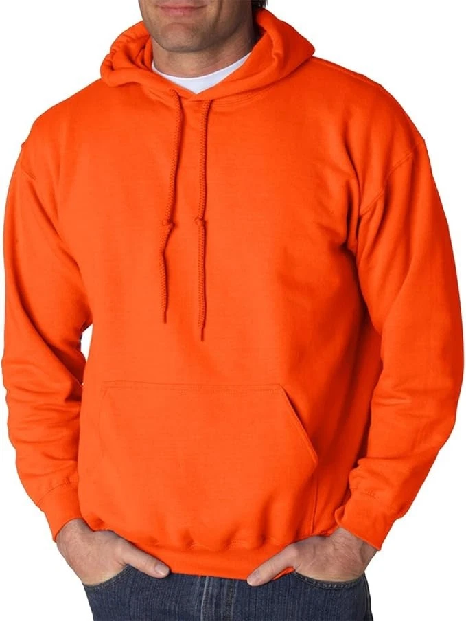 Sudadera con capucha de mezcla pesada con cordón para hombre, rosa de seguridad Foto 3 de 4