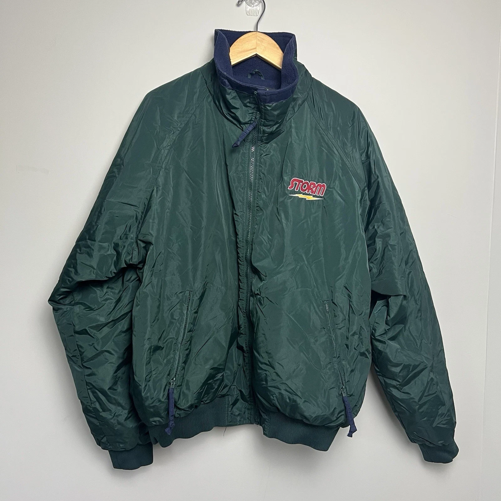 Men's VTG Tri Mountain Fleece Lined Windbreaker Bomber Jacket XL Retro Sportiff