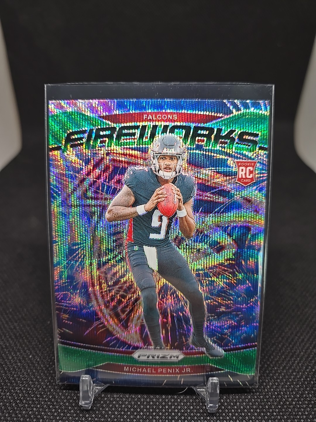 2024 Panini Prizm - Fireworks Michael Penix Jr. #16 Green Wave Prizm (RC)