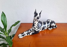 💎 Statua Vintage in ceramica, cane stile arlecchino, alano