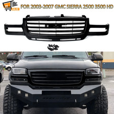 For 2003-2007 Gmc Sierra 2500 3500 Hd Gloss Black Front Bumper Grille Assembly For 2003-2007 Gmc Sierra 2500 3500 Hd Gloss Black Front Bumper Grille Assembly