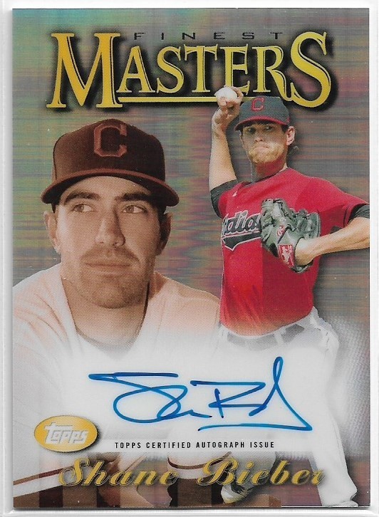 Shane Bieber #97FMA-SB Baseball Cards 2021 Topps Finest 1997 Masters Autographs trading card — raw and PSA graded price guide