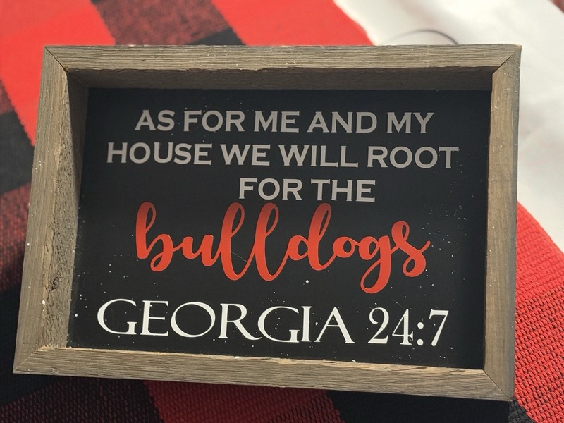 GA Bulldogs Football hand-made Wood Sign GO DAWGS Rustic Gift NEW Sports Fan UGA