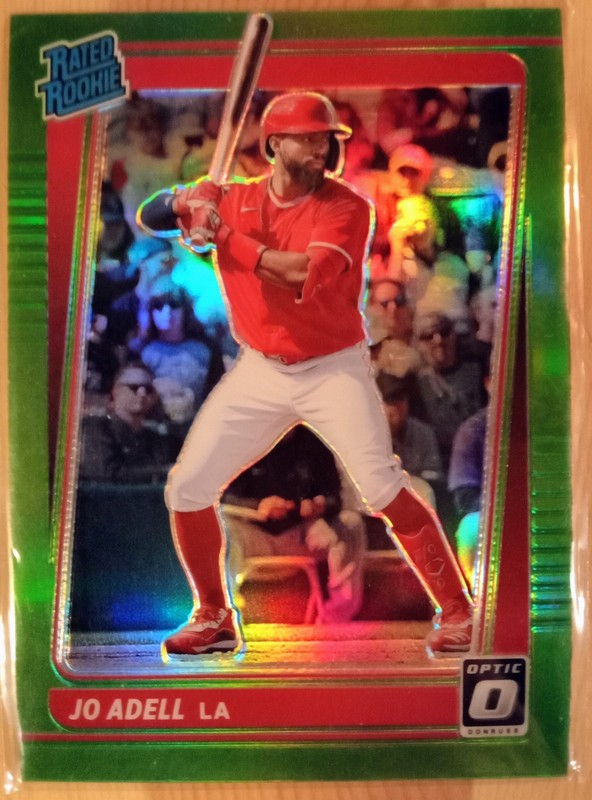 2021 Donruss Optic #33 Jo Adell RC Green Prizm Nm-Mt 