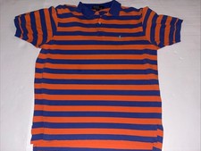Polo Ralph Lauren Polo Shirt Mens XL Orange Blue Striped Made in USA Fl Gators